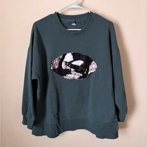 Old Navy Teal Sweatshirt with Eye Design